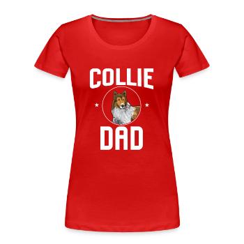 Longhair Collie Rough Collie Dog - Women's Premium Organic T-Shirt - red - Front - Mia (176cm)