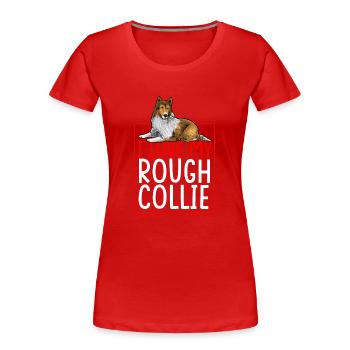 Longhair Collie Rough Collie Dog - Women's Premium Organic T-Shirt - red - Front - Mia (176cm)