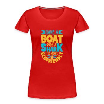 Shark Ocean Predator Scuba Diver Tauchen - Frauen Premium Bio T-Shirt - Rot - Vorne - Mia (176cm)