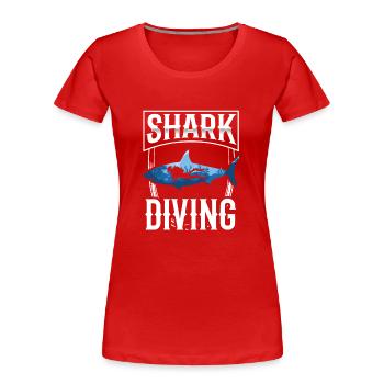 Shark Diving Shark Diving Shark Shark Sharks - Women's Premium Organic T-Shirt - red - Front - Mia (176cm)