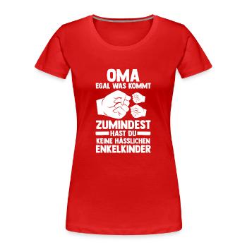 Enkelkinder Großmutter Oma - Frauen Premium Bio T-Shirt - Rot - Vorne - Mia (176cm)