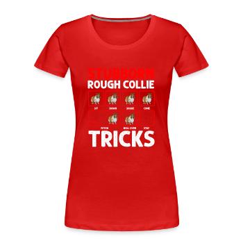 Longhair Collie Rough Collie Dog - Women's Premium Organic T-Shirt - red - Front - Mia (176cm)