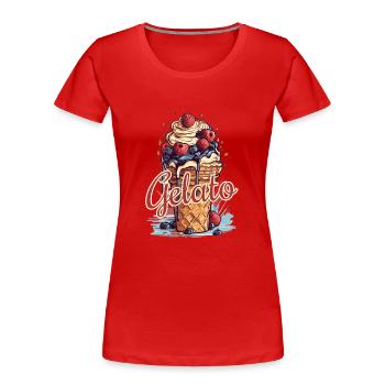 Gelato Crème glacée Crème glacée Crème glacée - T-shirt bio Premium Femme - rouge - Devant - Mia (176cm)