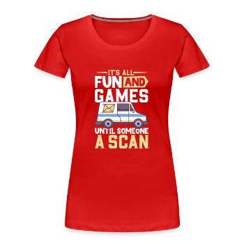 Commis des postes Postlady Postman Post Office - T-shirt bio Premium Femme - rouge - Devant - Mia (176cm)