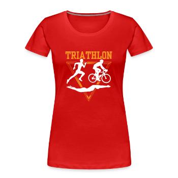 Triathlon Sport Triathlète Triathlète Triathlons - T-shirt bio Premium Femme - rouge - Devant - Mia (176cm)