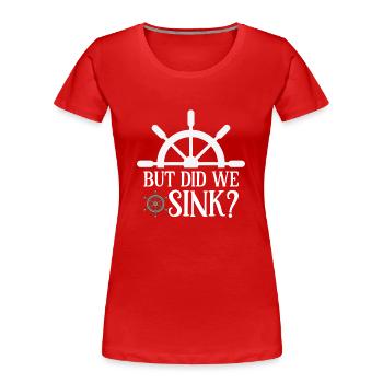 Bateau papa Capitaine Pontoon Sailor Croisière - T-shirt bio Premium Femme - rouge - Devant - Mia (176cm)