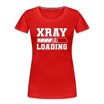 Technicien en rayons X, Technicien en radiologie - T-shirt bio Premium Femme - rouge - Devant - Mia (176cm)