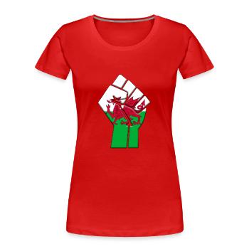Pays de Galles Royaume-Uni Drapeau Welsh UK Country Pride - T-shirt bio Premium Femme - rouge - Devant - Mia (176cm)