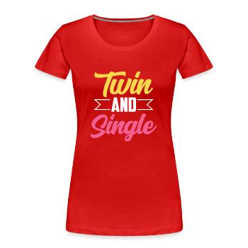 Gémeaux et humour sarcastique unique Gémeaux - T-shirt bio Premium Femme - rouge - Devant - Mia (176cm)