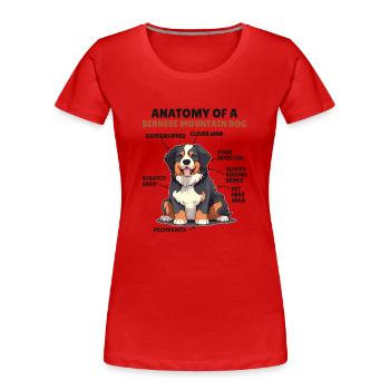 Explication du chien Anatomie d’un bouvier bernois - T-shirt bio Premium Femme - rouge - Devant - Mia (176cm)