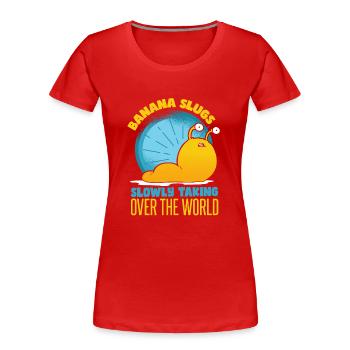 Lustige Bananenschnecke - Frauen Premium Bio T-Shirt - Rot - Vorne - Mia (176cm)