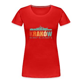 Pologne Cracovie Skyline - T-shirt bio Premium Femme - rouge - Devant - Mia (176cm)