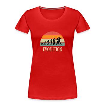 Evolution vintage salsa man humor dance gift - Women's Premium Organic T-Shirt - red - Front - Mia (176cm)