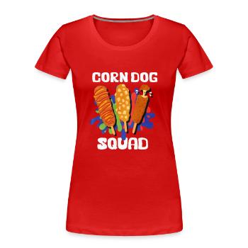 Escouade de chiens de maïs - T-shirt bio Premium Femme - rouge - Devant - Mia (176cm)