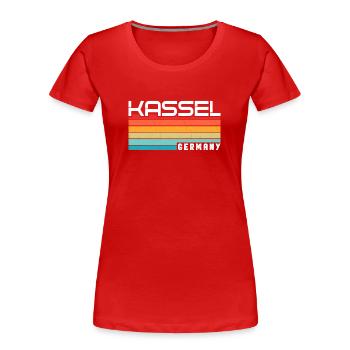 Kasselerin Kasseler Kassel - Frauen Premium Bio T-Shirt - Rot - Vorne - Mia (176cm)