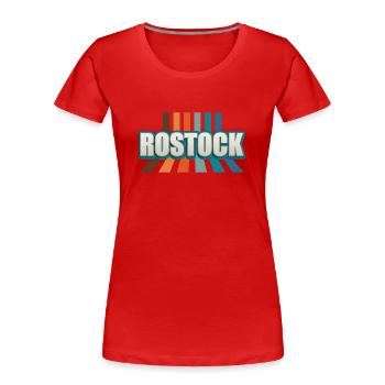 Rostockerin Rostocker Rostock - Frauen Premium Bio T-Shirt - Rot - Vorne - Mia (176cm)