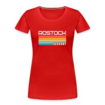 Rostockerin Rostocker Rostock - Frauen Premium Bio T-Shirt - Rot - Vorne - Mia (176cm)