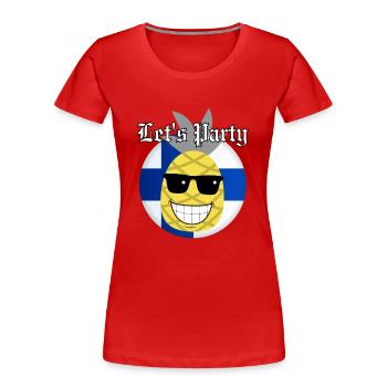Jetzt lasst uns feiern - Frauen Premium Bio T-Shirt - Rot - Vorne - Mia (176cm)