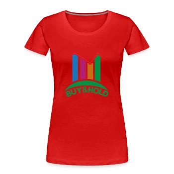 Investment Strategy Buy And Hold - Frauen Premium Bio T-Shirt - Rot - Vorne - Mia (176cm)