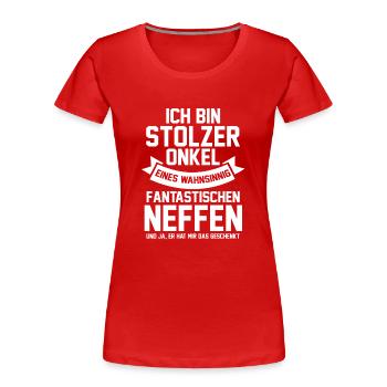Patenonkel Neffe Onkel - Frauen Premium Bio T-Shirt - Rot - Vorne - Mia (176cm)