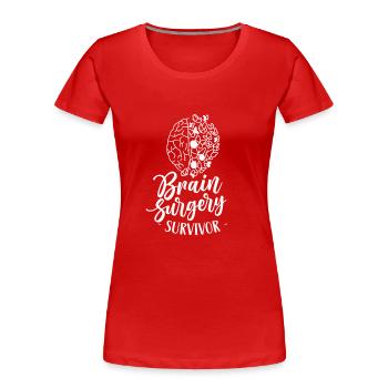 Brain Surgery Survivor Brain Surgery - Women's Premium Organic T-Shirt - red - Front - Mia (176cm)