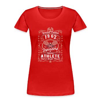 Vintage 1962 Tennis Birthday Gift Hobby - Women's Premium Organic T-Shirt - red - Front - Mia (176cm)