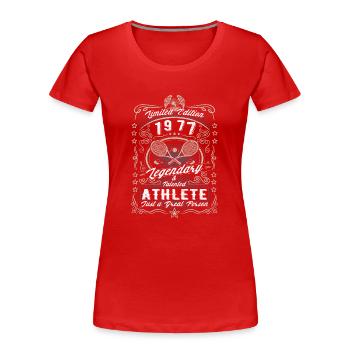 Vintage 1977 Tennis Birthday Gift Hobby - Women's Premium Organic T-Shirt - red - Front - Mia (176cm)