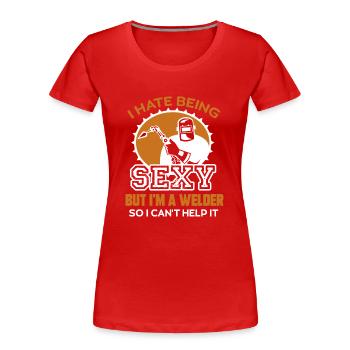 Welder I'm A Welder - Women's Premium Organic T-Shirt - red - Front - Mia (176cm)
