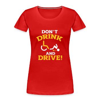 Rollstuhl - Frauen Premium Bio T-Shirt - Rot - Vorne - Mia (176cm)