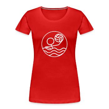 Wasserball Silhouette Spieler Trainer Fan Schwimm - Frauen Premium Bio T-Shirt - Rot - Vorne - Mia (176cm)