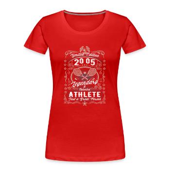 Vintage 2005 Tennis Birthday Gift Hobby - Women's Premium Organic T-Shirt - red - Front - Mia (176cm)