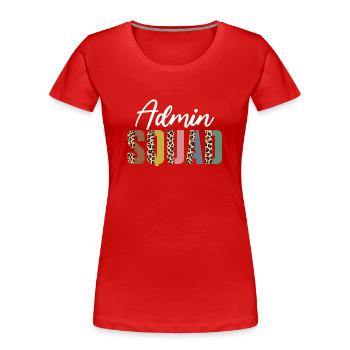 Admin squad leopard print - T-shirt bio Premium Femme - rouge - Devant - Mia (176cm)