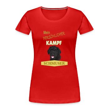 Persönlicher Kampfschmuser - Russischer Terrier - Frauen Premium Bio T-Shirt - Rot - Vorne - Mia (176cm)