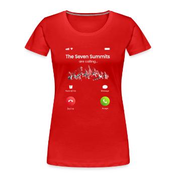The Seven Summits Are Calling - Women's Premium Organic T-Shirt - red - Front - Mia (176cm)