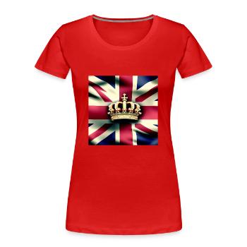 KRÖNUNGS-TSHIRT - Frauen Premium Bio T-Shirt - Rot - Vorne - Mia (176cm)