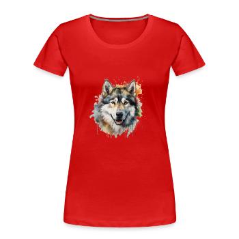 Alaskan Malamute - Frauen Premium Bio T-Shirt - Rot - Vorne - Mia (176cm)