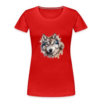 Alaskan Malamute - Frauen Premium Bio T-Shirt - Rot - Vorne - Mia (176cm)