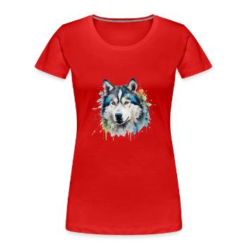 Alaskan Malamute - Frauen Premium Bio T-Shirt - Rot - Vorne - Mia (176cm)