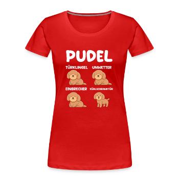 Hund Pudel - Frauen Premium Bio T-Shirt - Rot - Vorne - Mia (176cm)