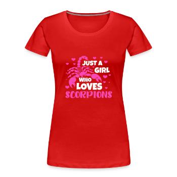 Scorpion - T-shirt bio Premium Femme - rouge - Devant - Mia (176cm)