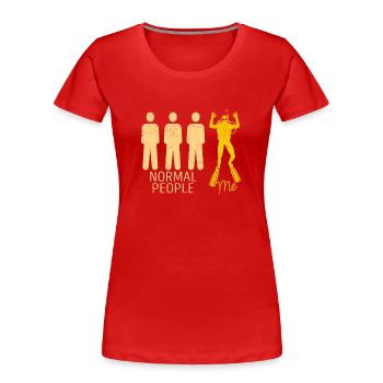 Normal People I Funny Diver Instructor - Women's Premium Organic T-Shirt - red - Front - Mia (176cm)