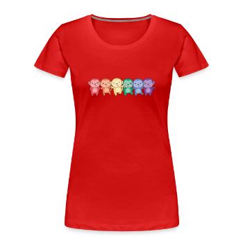 Regenbogen Affe Flag Pride LGBTQ süße Affen - Frauen Premium Bio T-Shirt - Rot - Vorne - Mia (176cm)