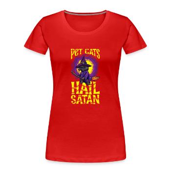 Hexe Okkult Gothic Dunkel Satanisch Unheilige - Frauen Premium Bio T-Shirt - Rot - Vorne - Mia (176cm)