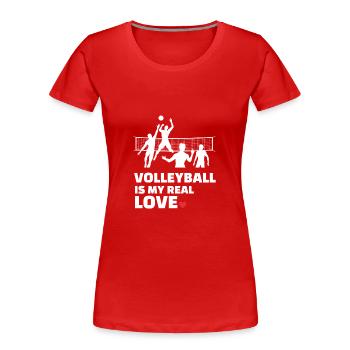 Ich Liebe Volleyball - Frauen Premium Bio T-Shirt - Rot - Vorne - Mia (176cm)
