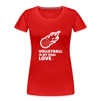 Ich Liebe Volleyball - Frauen Premium Bio T-Shirt - Rot - Vorne - Mia (176cm)