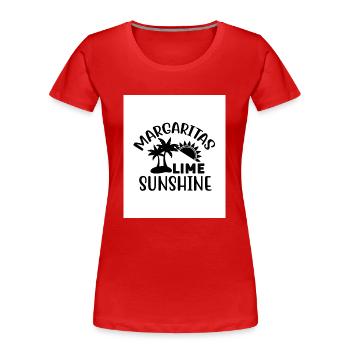 Margaritas Limetten-Sonnenschein - Frauen Premium Bio T-Shirt - Rot - Vorne - Mia (176cm)