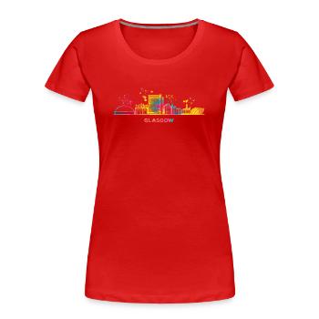 Glasgower Skyline Stadtbild Glasgow - Frauen Premium Bio T-Shirt - Rot - Vorne - Mia (176cm)