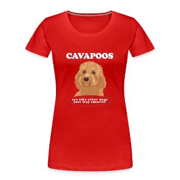 Cavapoo Dog Cavoodle Dog Owner Cadeau - T-shirt bio Premium Femme - rouge - Devant - Mia (176cm)
