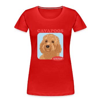 Cavapoo Dogs Cavoodle Dog Owner Cadeau - T-shirt bio Premium Femme - rouge - Devant - Mia (176cm)