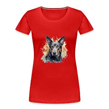 Australian Kelpie - Frauen Premium Bio T-Shirt - Rot - Vorne - Mia (176cm)